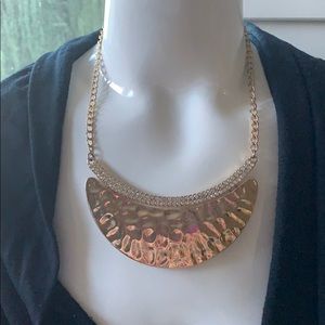 Gold and rhinestone collar necklace.